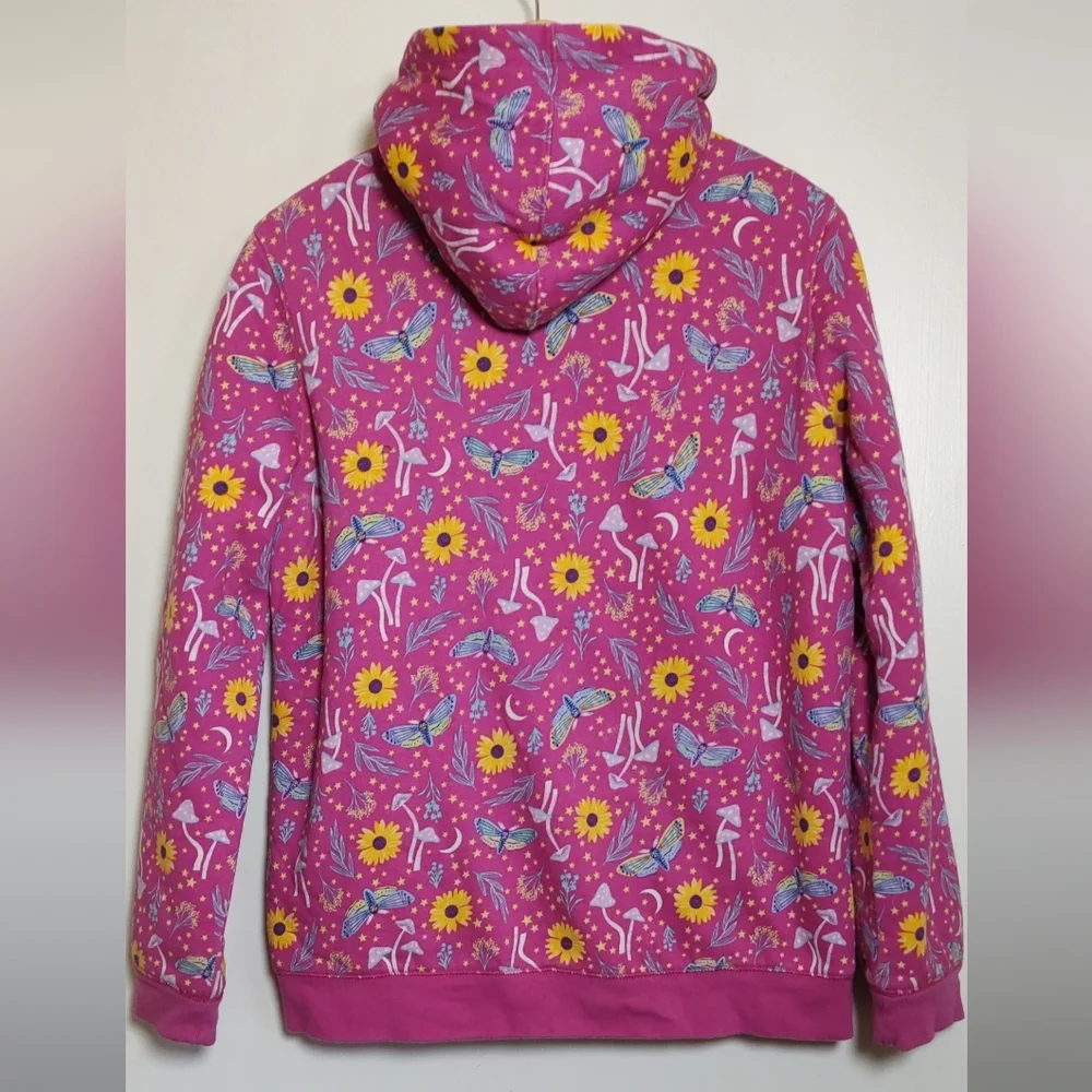 Lands End Pink Sherpa Reversible Hoodie